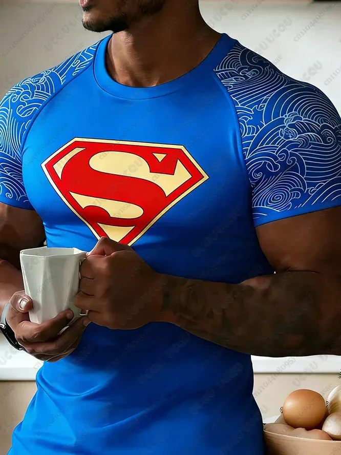 T-shirt Superman Compression – Coupe Training Athlétique – Image 2